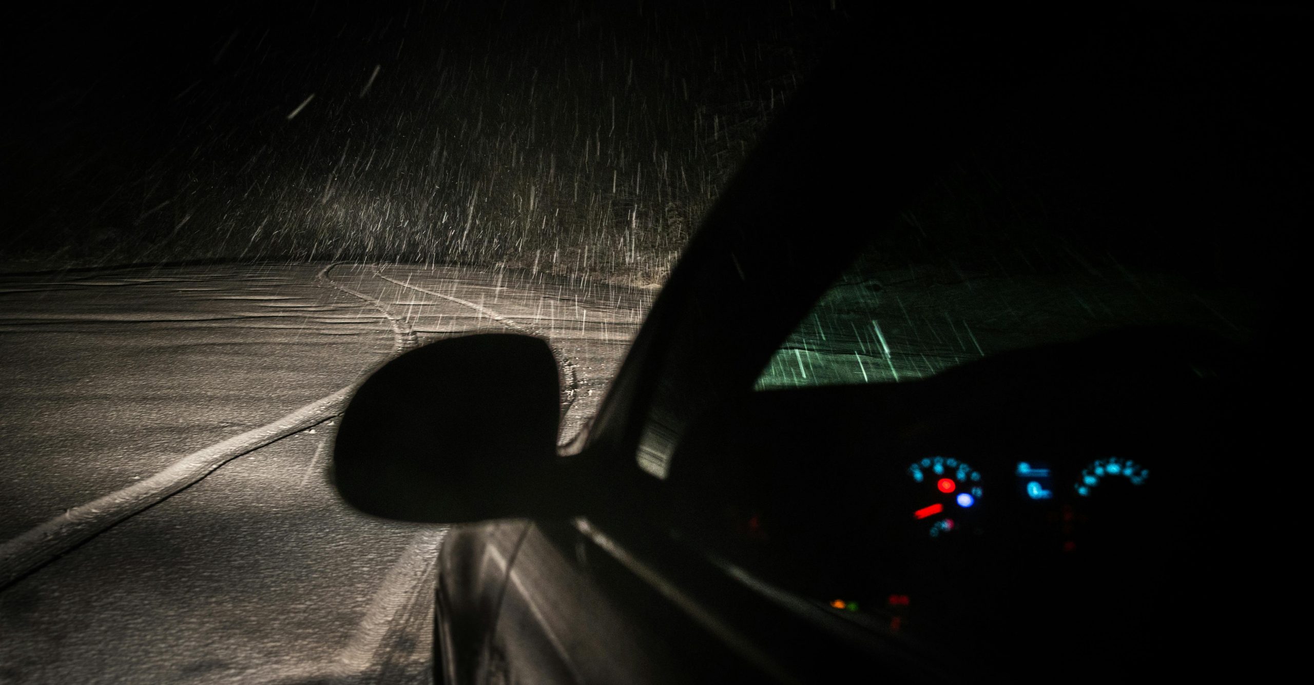 Night driving on a Ugandan road